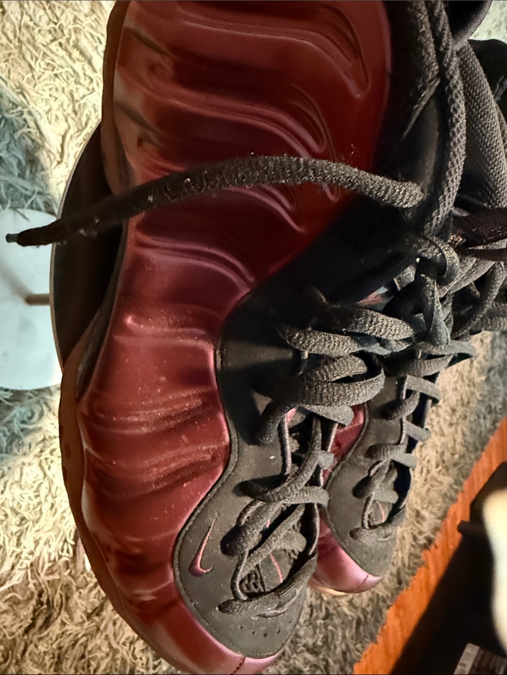 Nike pre-owned FOAMPOSITES Men's Athletic Sneakers in Burgundy and Black - Picture 7 of 16